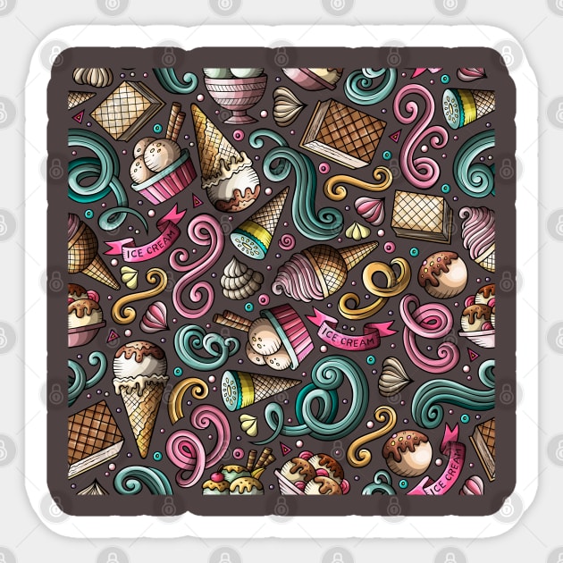 Cartoon Hand-drawn Dessert Pattern Sticker by Patternos